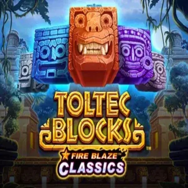 Fire Blaze: Toltec Blocks logo by Rarestone Gaming Luckera Casino
